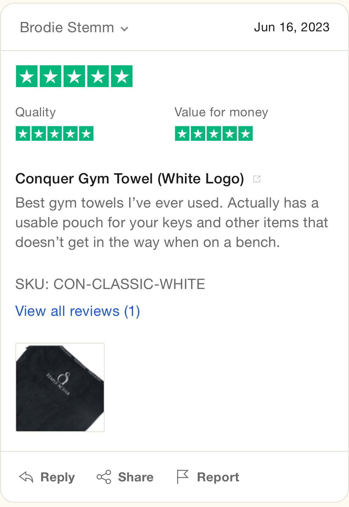 Conquer Gym Towel (White Logo)