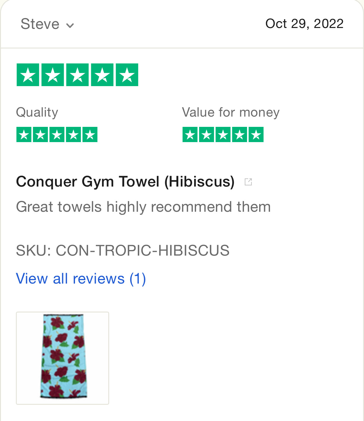 Conquer Gym Towel (Hibiscus)